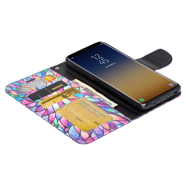 Samsung Galaxy S9 Wallet Case - rainbow flower - www.coverlabusa.com