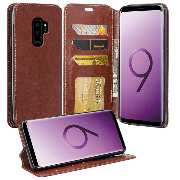 Samsung Galaxy S9 Plus Wallet Case - brown - www.coverlabusa.com