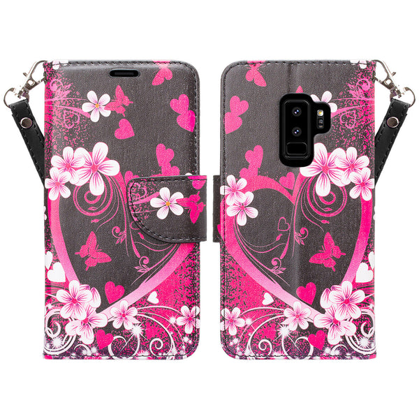 Samsung Galaxy S9 Plus Wallet Case - heart butterflies - www.coverlabusa.com
