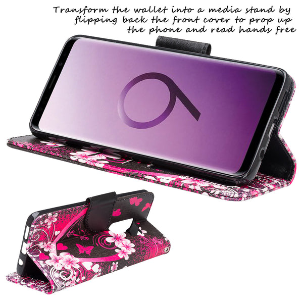 Samsung Galaxy S9 Plus Wallet Case - heart butterflies - www.coverlabusa.com