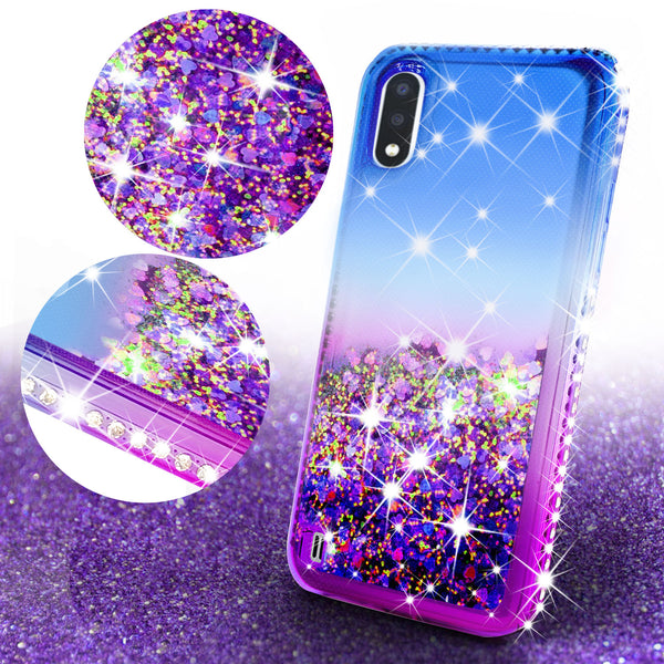 glitter phone case for samsung galaxy a01 - blue/purple gradient - www.coverlabusa.com