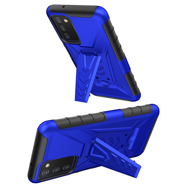 holster kickstand hyhrid phone case for samsung galaxy a03s - blue - www.coverlabusa.com