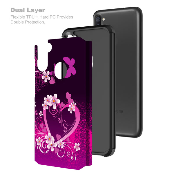 samsung galaxy a11 hybrid case - heart butterflies - www.coverlabusa.com