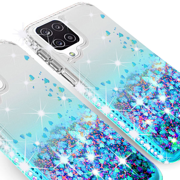 clear liquid phone case for samsung galaxy a12 - teal - www.coverlabusa.com