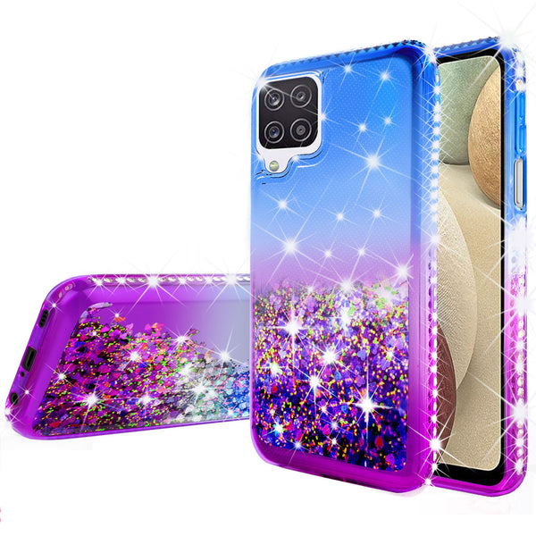 glitter phone case for samsung galaxy a12 - blue/purple gradient - www.coverlabusa.com