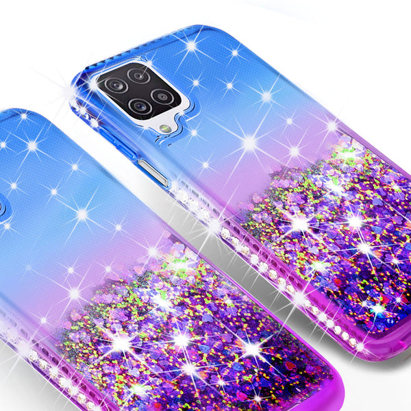 glitter phone case for samsung galaxy a12 - blue/purple gradient - www.coverlabusa.com