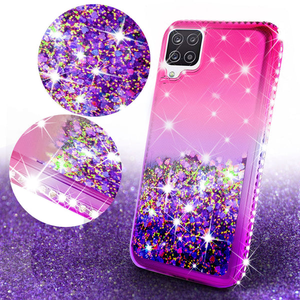 glitter phone case for samsung galaxy a12 - hot pink/purple gradient - www.coverlabusa.com