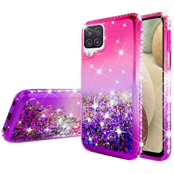 glitter phone case for samsung galaxy a12 - hot pink/purple gradient - www.coverlabusa.com