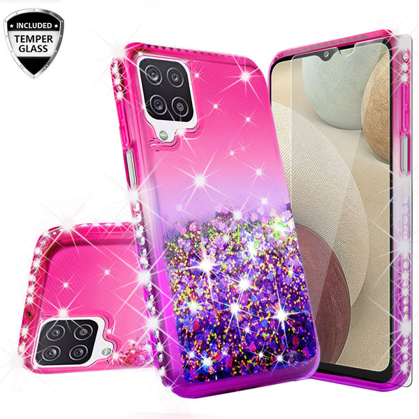 glitter phone case for samsung galaxy a12 - hot pink/purple gradient - www.coverlabusa.com