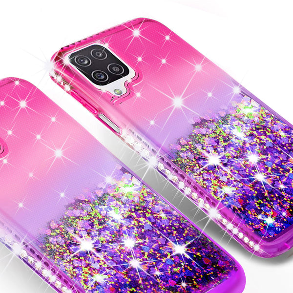 glitter phone case for samsung galaxy a12 - hot pink/purple gradient - www.coverlabusa.com