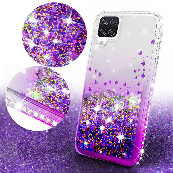 clear liquid phone case for samsung galaxy a12 - purple - www.coverlabusa.com