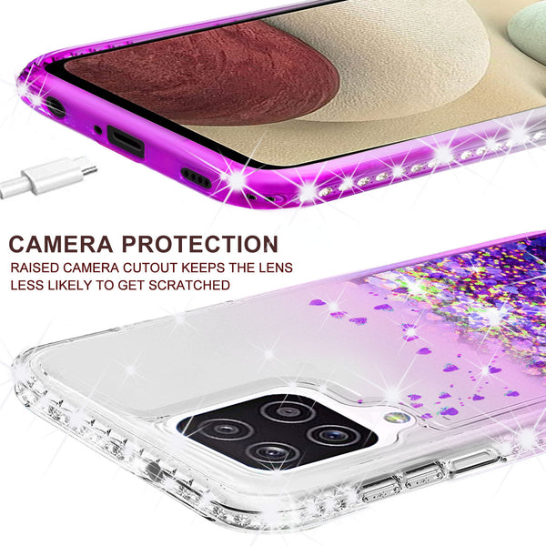 clear liquid phone case for samsung galaxy a12 - purple - www.coverlabusa.com