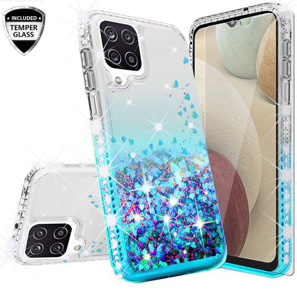 clear liquid phone case for samsung galaxy a12 - teal - www.coverlabusa.com