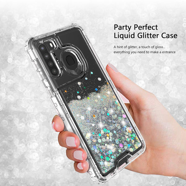 hard clear glitter phone case for samsung galaxy a11- clear - www.coverlabusa.com 