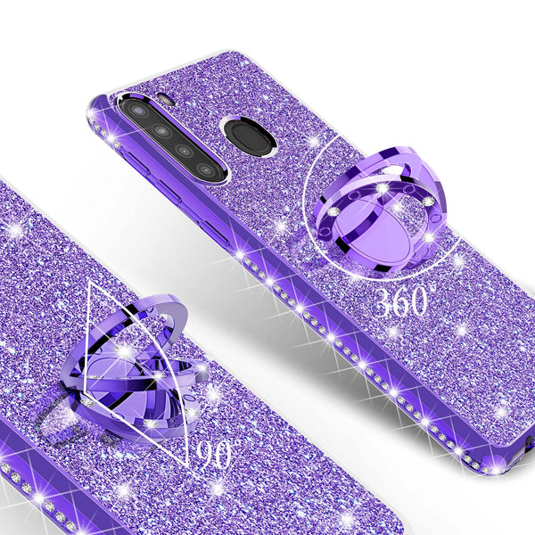 samsung galaxy a11 glitter bling fashion case - purple - www.coverlabusa.com