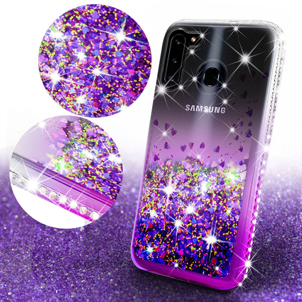 clear liquid phone case for samsung galaxy a21 - purple - www.coverlabusa.com
