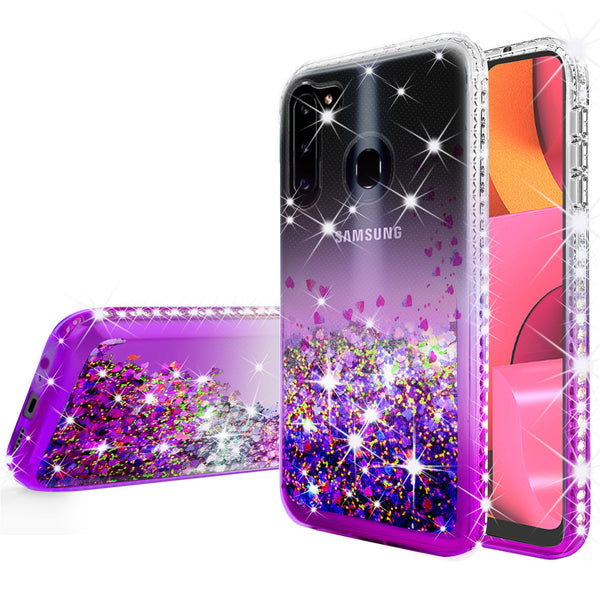 clear liquid phone case for samsung galaxy a21 - purple - www.coverlabusa.com