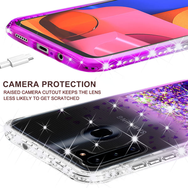 clear liquid phone case for samsung galaxy a11 - purple - www.coverlabusa.com