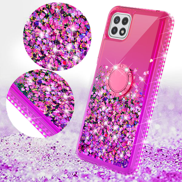 glitter phone case for boost celero 5g - hot pink/purple gradient - www.coverlabusa.com