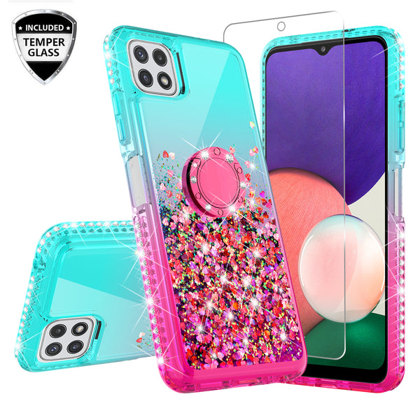 glitter phone case for boost celero 5g - teal/pink gradient - www.coverlabusa.com