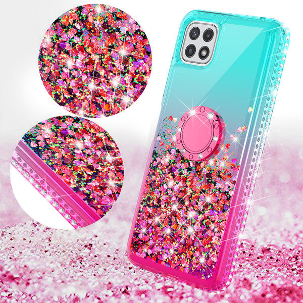 glitter phone case for boost celero 5g - teal/pink gradient - www.coverlabusa.com