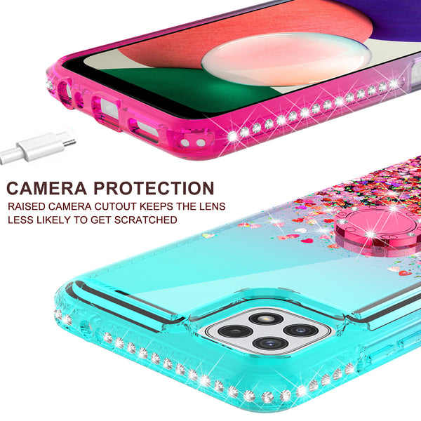 glitter phone case for boost celero 5g - teal/pink gradient - www.coverlabusa.com