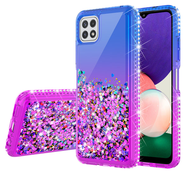 glitter phone case for boost celero 5g - blue/purple gradient - www.coverlabusa.com