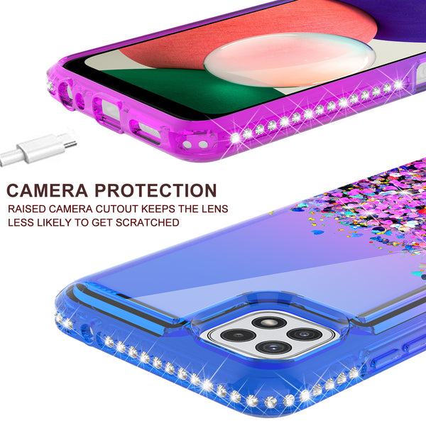 glitter phone case for boost celero 5g - blue/purple gradient - www.coverlabusa.com