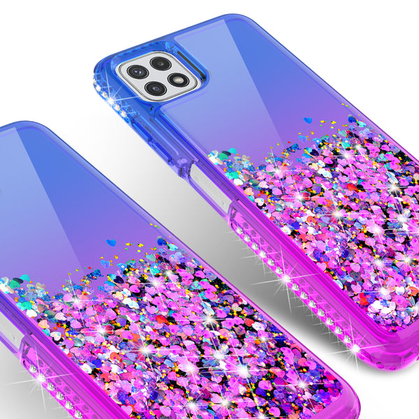 glitter phone case for boost celero 5g - blue/purple gradient - www.coverlabusa.com