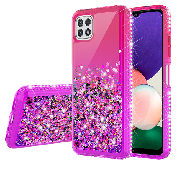 glitter phone case for boost celero 5g - hot pink/purple gradient - www.coverlabusa.com