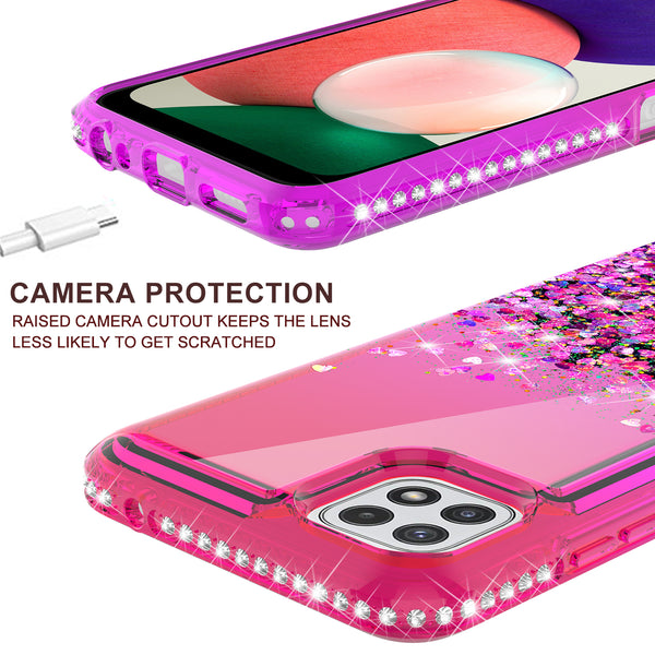 glitter phone case for boost celero 5g - hot pink/purple gradient - www.coverlabusa.com