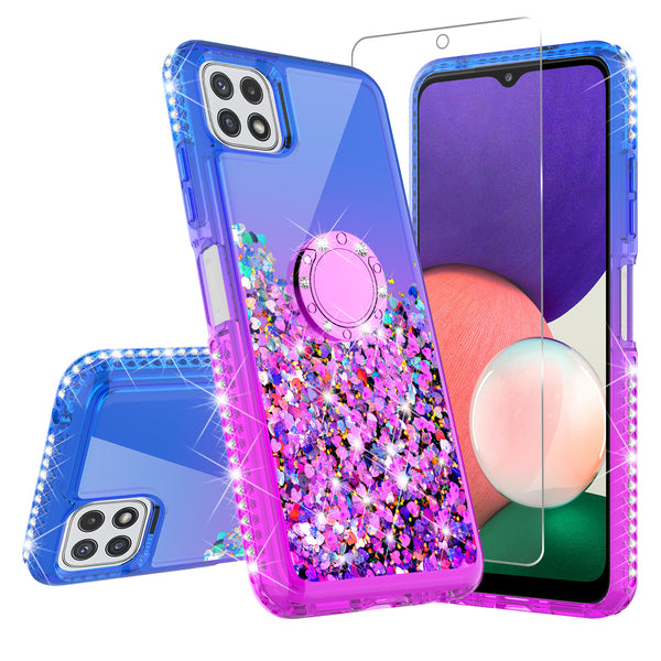 glitter phone case for boost celero 5g - blue/purple gradient - www.coverlabusa.com