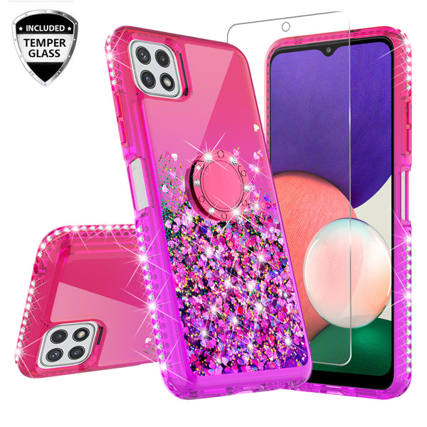 glitter phone case for boost celero 5g - hot pink/purple gradient - www.coverlabusa.com