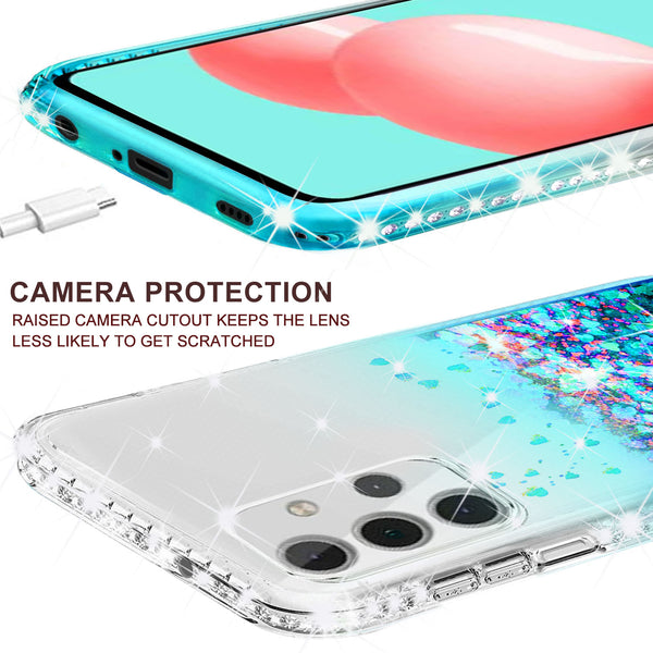 clear liquid phone case for samsung galaxy a02s - teal - www.coverlabusa.com