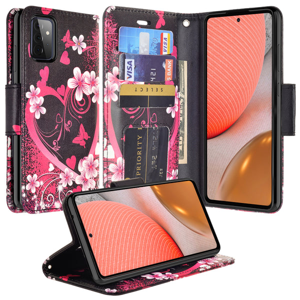 samsung galaxy a02s wallet case - heart butterflies - www.coverlabusa.com