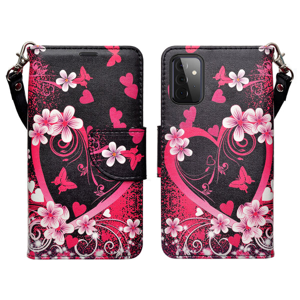 samsung galaxy a02s wallet case - heart butterflies - www.coverlabusa.com