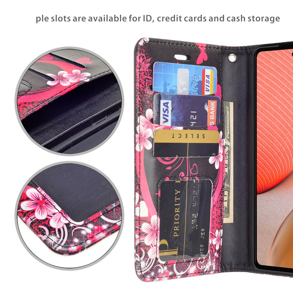 samsung galaxy a02s wallet case - heart butterflies - www.coverlabusa.com