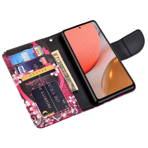 samsung galaxy a02s wallet case - heart butterflies - www.coverlabusa.com