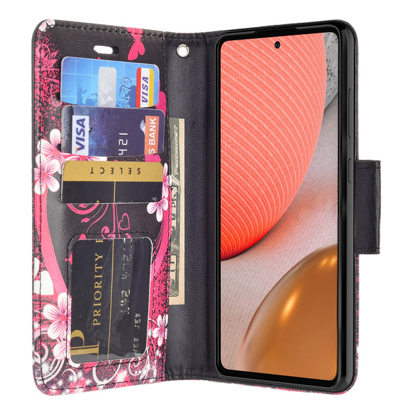 samsung galaxy a02s wallet case - heart butterflies - www.coverlabusa.com