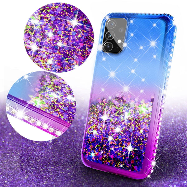 glitter phone case for samsung galaxy a72 5g - blue/purple gradient - www.coverlabusa.com