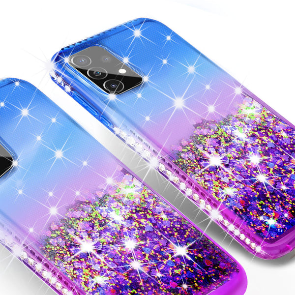 glitter phone case for samsung galaxy a52 5g - blue/purple gradient - www.coverlabusa.com
