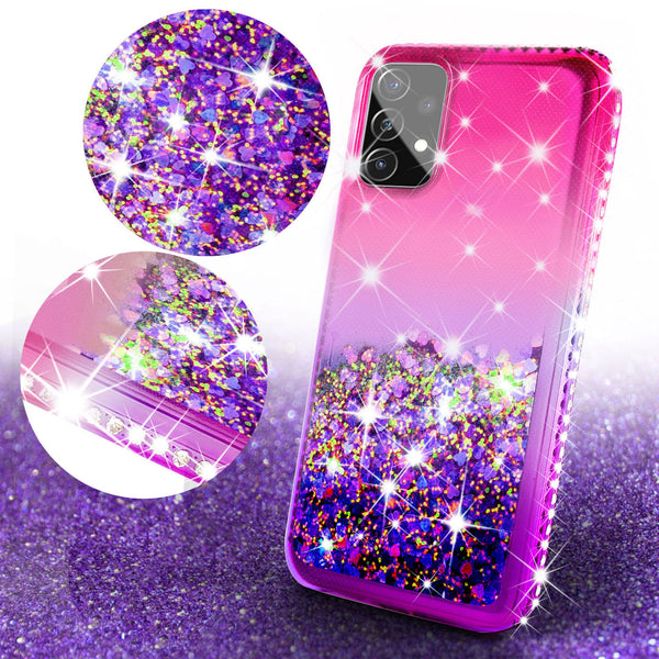 glitter phone case for samsung galaxy a52 5g - hot pink/purple gradient - www.coverlabusa.com
