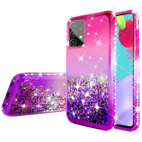 glitter phone case for samsung galaxy a52 5g - hot pink/purple gradient - www.coverlabusa.com