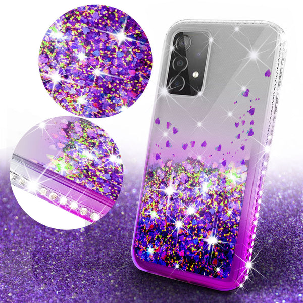 clear liquid phone case for samsung galaxy a52 5g - purple - www.coverlabusa.com
