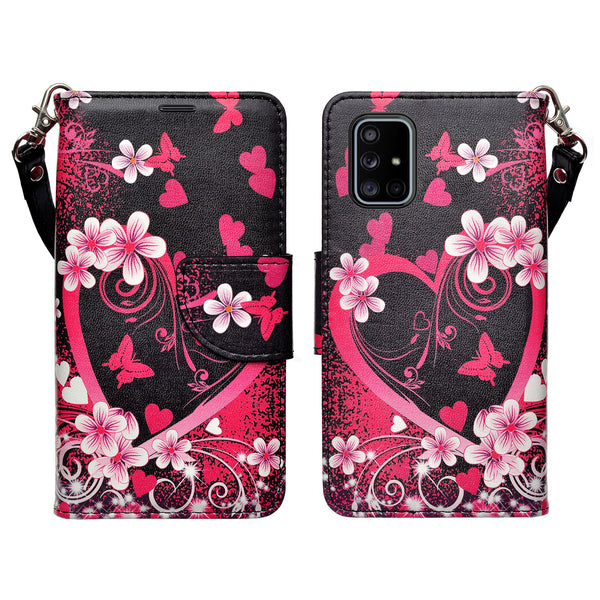 samsung galaxy a71 wallet case - heart butterflies - www.coverlabusa.com