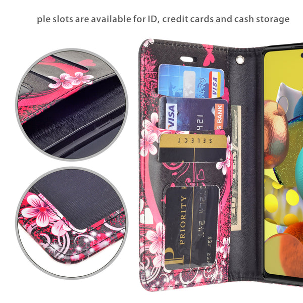 samsung galaxy a71 wallet case - heart butterflies - www.coverlabusa.com