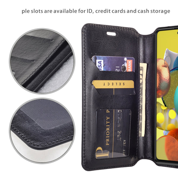 samsung galaxy a51 wallet case - black - www.coverlabusa.com