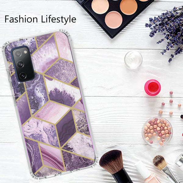 samsung galaxy s20 fan edition full-body case - purple marble - www.coverlabusa.com