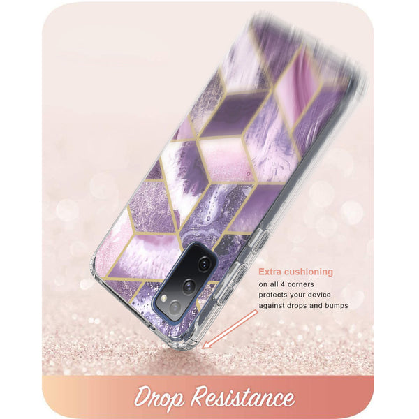 samsung galaxy s20 fan edition full-body case - purple marble - www.coverlabusa.com