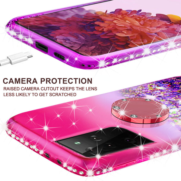 glitter phone case for samsung galaxy s21 ultra - hot pink/purple gradient - www.coverlabusa.com